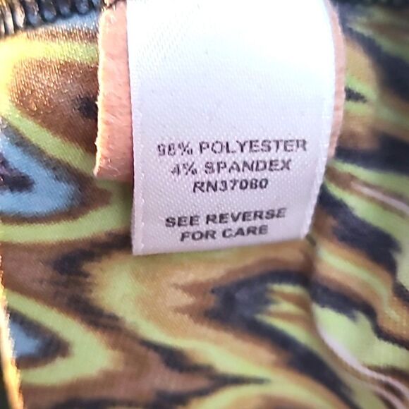 Cato Colorful Top with Embroidered Neckline, Purple, Green & Black, Size XL - Picture 8 of 8